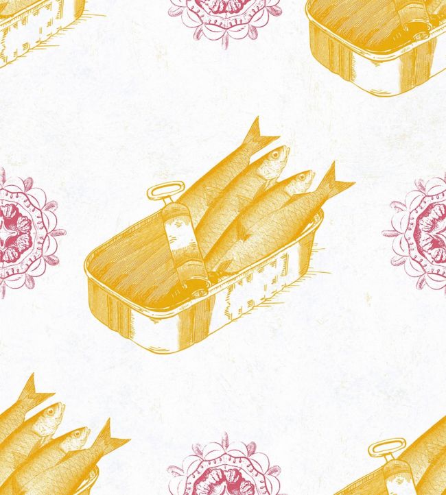 Sardines Wallpaper - Yellow 