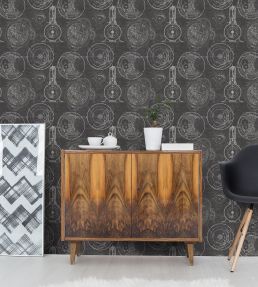 Horlogerie Room Wallpaper - Gray