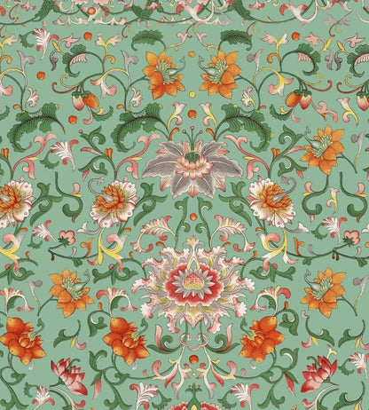 Chinese Floral Wallpaper - Green