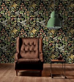 Floral Tapestry Room Wallpaper - Green