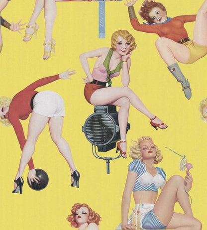 Pin-up Girls Wallpaper - Yellow