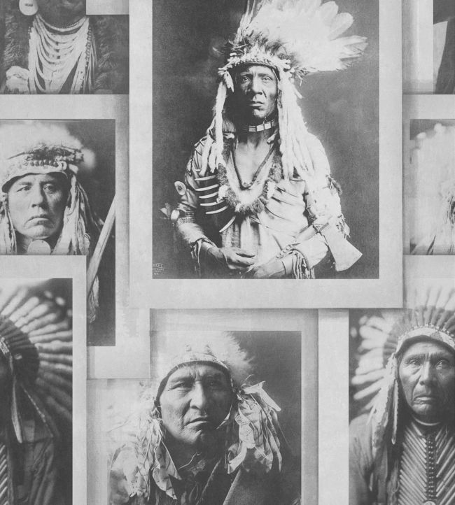 Indian Chiefs Wallpaper - Gray