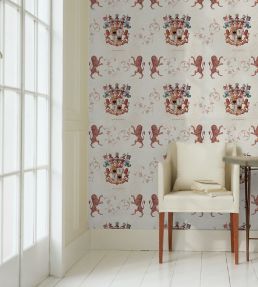 Heraldry Room Wallpaper - Brown