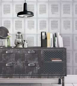 Inside Book Room Wallpaper - Gray