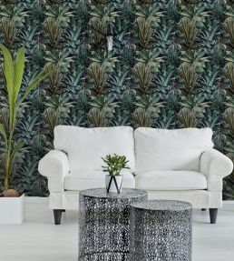 Lush Succulents Room Wallpaper - Green