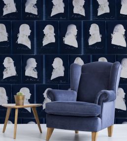 Dutch Portraits Room Wallpaper - Blue