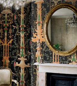 Gardens of Pompeii Room Wallpaper - Black