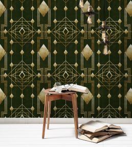 Gatsby Room Wallpaper - Green