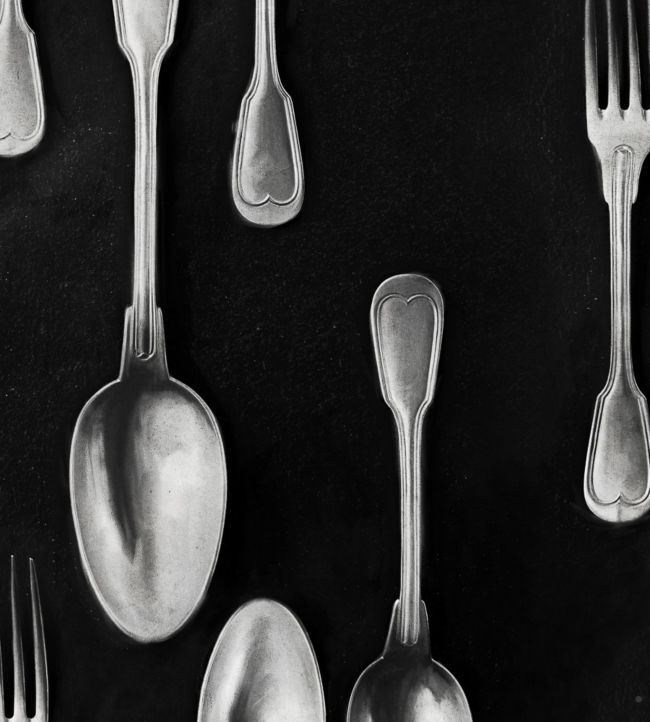 Cutlery Wallpaper - Gray