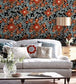 Floral Painting Room Wallpaper - Teal