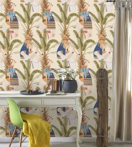 Egyptian Queens Room Wallpaper - Green