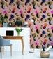 Flying Objects Room Wallpaper - Pink