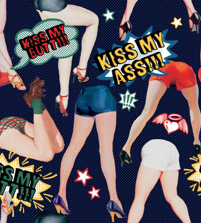 Kiss My Ass Wallpaper - Blue