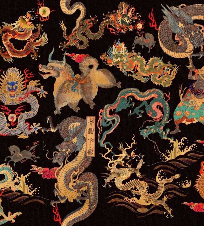 Dragons Of Tibet Nursey Wallpaper - Multicolor