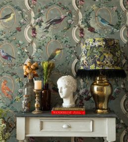 Countesses Aviarium Room Wallpaper - Gray