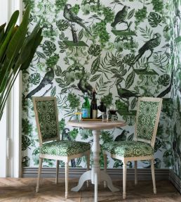 La Voliere Room Wallpaper - Green