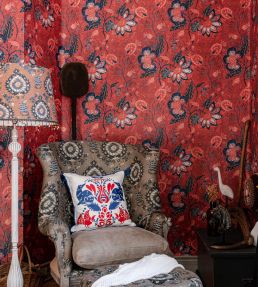 Saxon Tapestry Room Wallpaper - Red