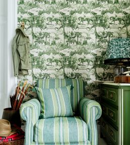 Grand Prix Room Wallpaper - Green