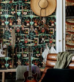 Hopi Spirit Nursey Room Wallpaper - Green