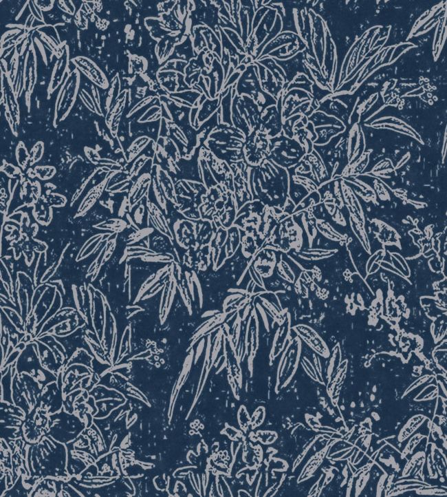 Cherry Orchard Wallpaper - Blue