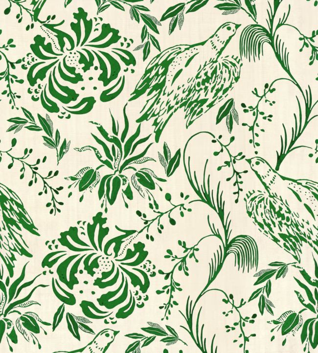 Folk Embroidery Wallpaper - Green