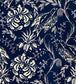 Folk Embroidery Wallpaper - Blue