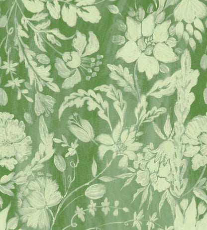 Flowery Ornament Wallpaper - Green