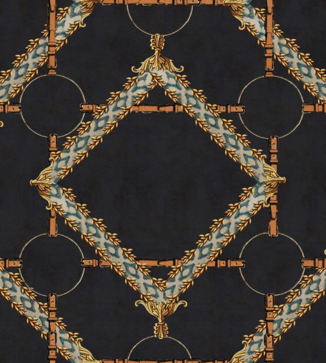 Decorative Harness Wallpaper - Black