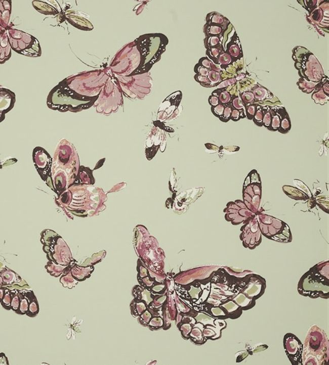 Butterfly House Nursey Wallpaper - Pink 