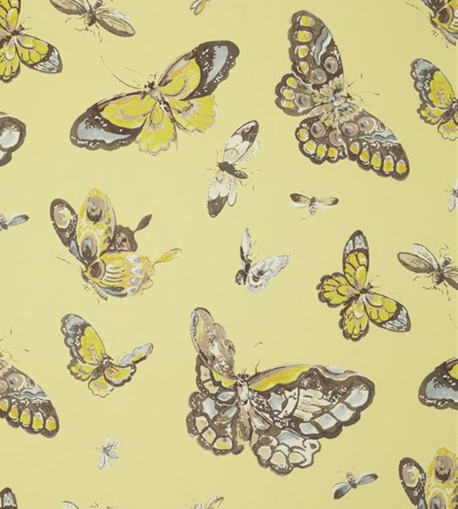 Butterfly House Nursey Wallpaper - Yellow 