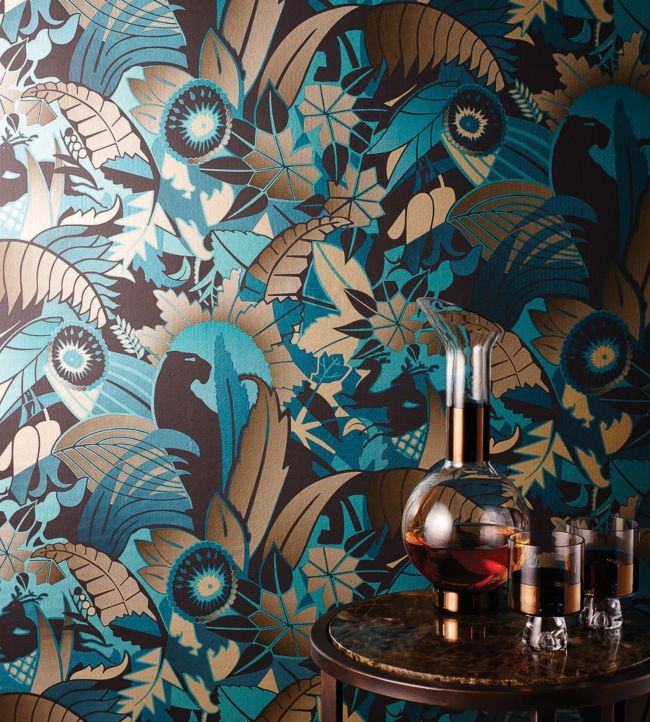 Fantasque Room Wallpaper - Teal
