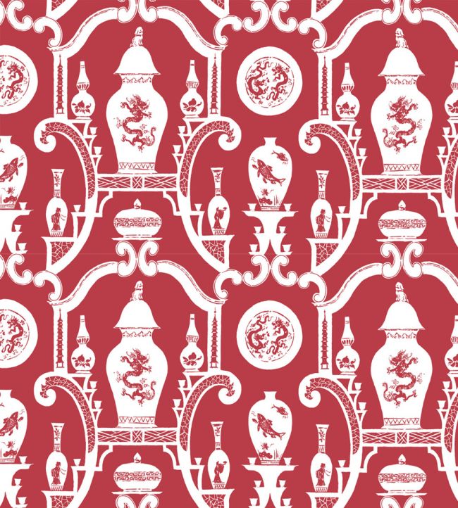 Cathay Wallpaper - Red